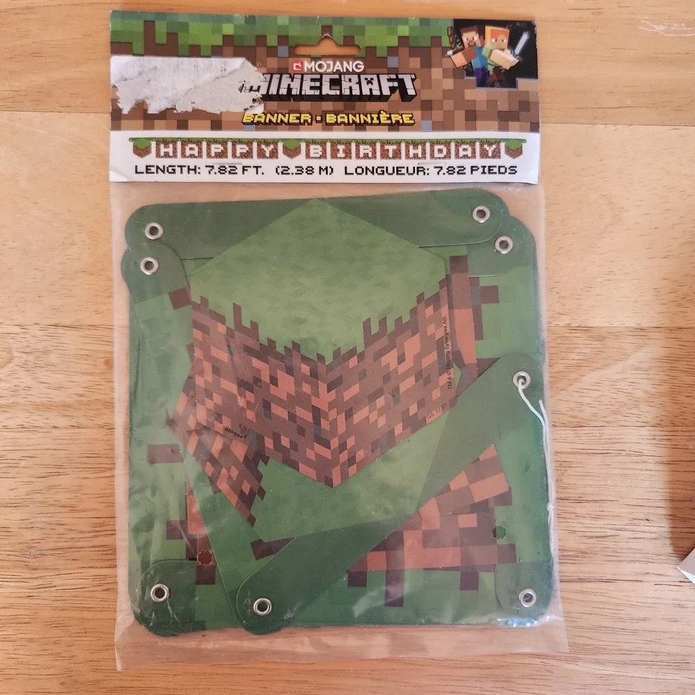 NEW Minecraft Birthday Banner 